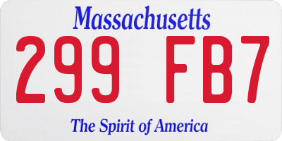 MA license plate 299FB7