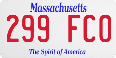 MA license plate 299FC0