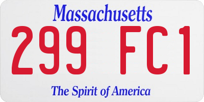 MA license plate 299FC1