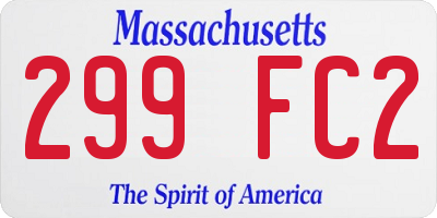 MA license plate 299FC2