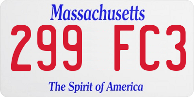 MA license plate 299FC3
