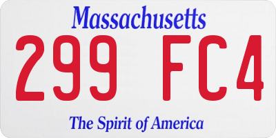 MA license plate 299FC4