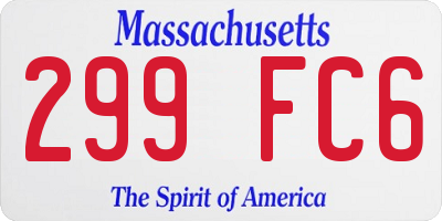 MA license plate 299FC6
