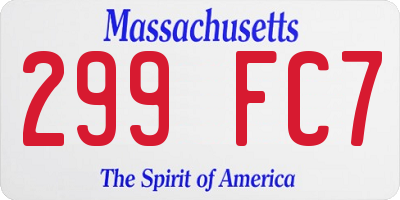 MA license plate 299FC7