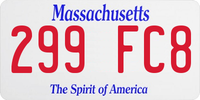 MA license plate 299FC8