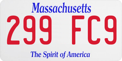 MA license plate 299FC9