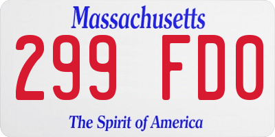 MA license plate 299FD0