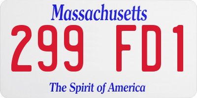 MA license plate 299FD1