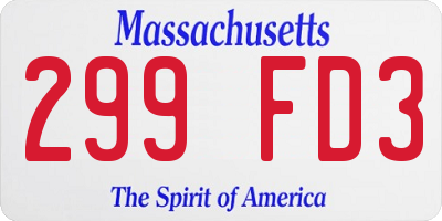 MA license plate 299FD3