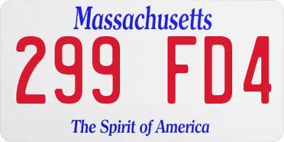 MA license plate 299FD4