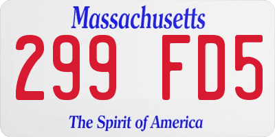 MA license plate 299FD5