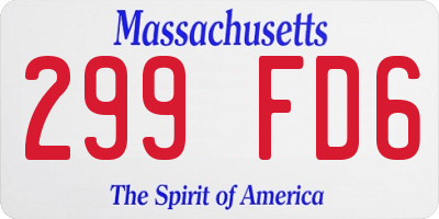 MA license plate 299FD6