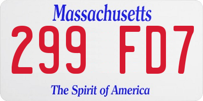 MA license plate 299FD7