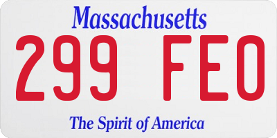 MA license plate 299FE0