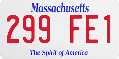 MA license plate 299FE1