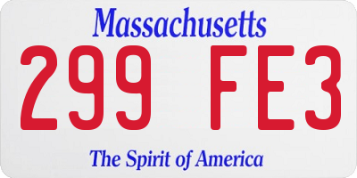 MA license plate 299FE3