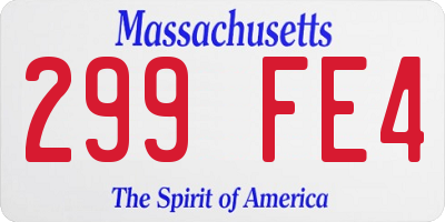 MA license plate 299FE4