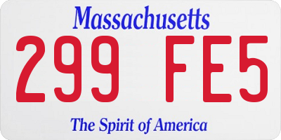 MA license plate 299FE5