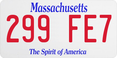 MA license plate 299FE7