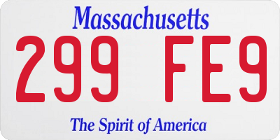 MA license plate 299FE9
