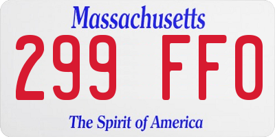 MA license plate 299FF0