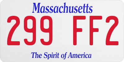 MA license plate 299FF2