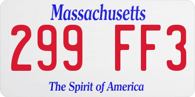 MA license plate 299FF3