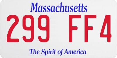 MA license plate 299FF4