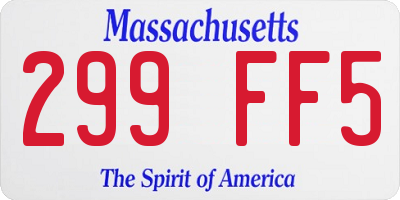 MA license plate 299FF5