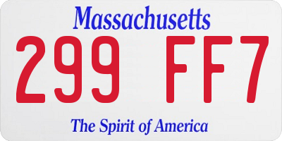 MA license plate 299FF7
