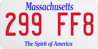 MA license plate 299FF8