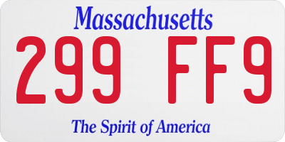 MA license plate 299FF9