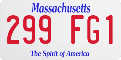 MA license plate 299FG1