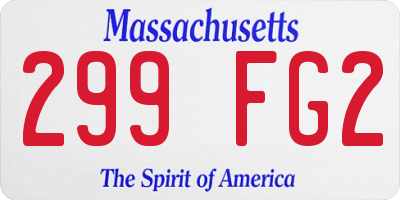 MA license plate 299FG2