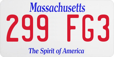 MA license plate 299FG3