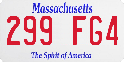 MA license plate 299FG4