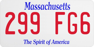 MA license plate 299FG6