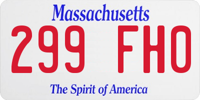 MA license plate 299FH0