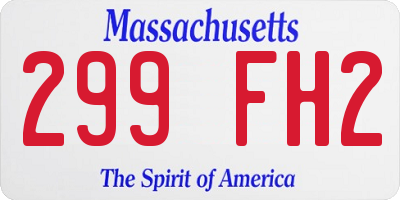 MA license plate 299FH2