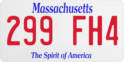 MA license plate 299FH4