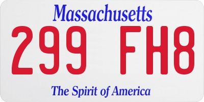 MA license plate 299FH8
