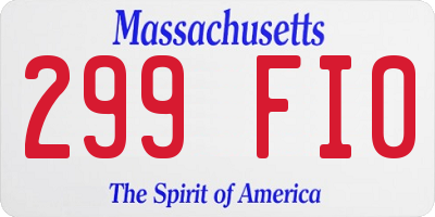 MA license plate 299FI0