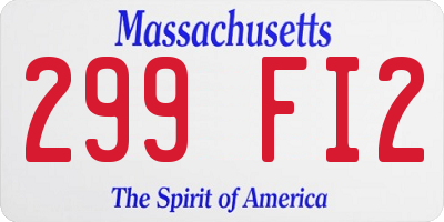 MA license plate 299FI2