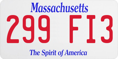 MA license plate 299FI3