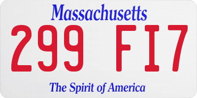 MA license plate 299FI7