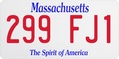 MA license plate 299FJ1
