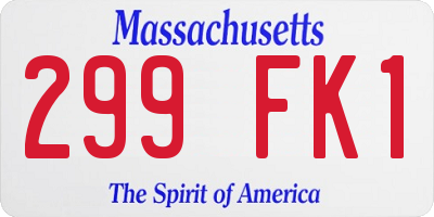 MA license plate 299FK1