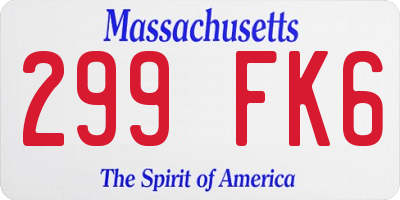 MA license plate 299FK6