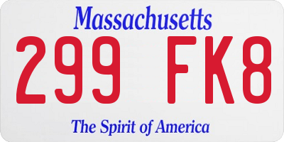 MA license plate 299FK8