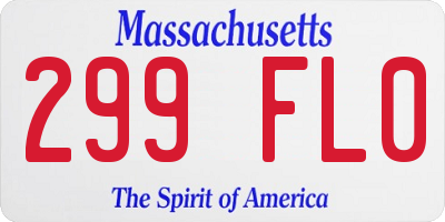 MA license plate 299FL0
